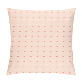 Personality  Collection Of Pink And White Hearts On Beige Pillow Covers