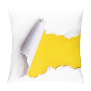 Personality  Torn Paper With Yellow Background Pillow Covers