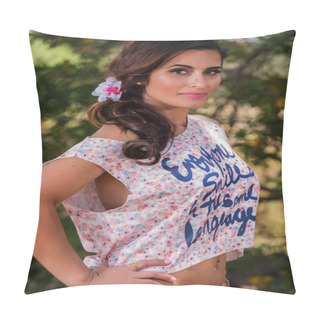 Personality  Beautiful Girl In Nature Pillow Covers