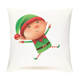 Personality  Little Elf Jumps. Isolated. Pillow Covers