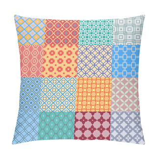 Personality  Set Of Geometric Abstract Seamless Patterns. Vector Textures. Pillow Covers