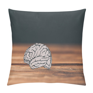 Personality  Paper With Brain As Dementia Symbol On Black Background  Pillow Covers