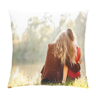 Personality  Two Women Rear View Pillow Covers