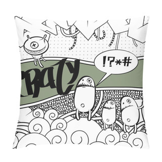 Personality  Strange Graffiti Image Pillow Covers