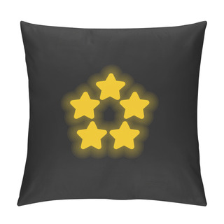 Personality  5 Stars Yellow Glowing Neon Icon Pillow Covers