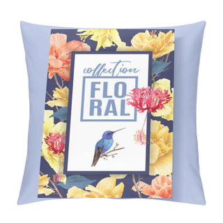 Personality  Tropic Floral Frame Pillow Covers