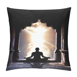 Personality  Yoga Meditation In Temple Pillow Covers