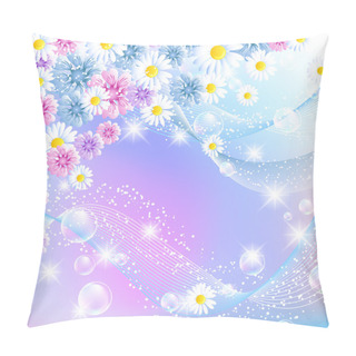 Personality  Floral Magic Background With Bubbles And Flowers Pillow Covers