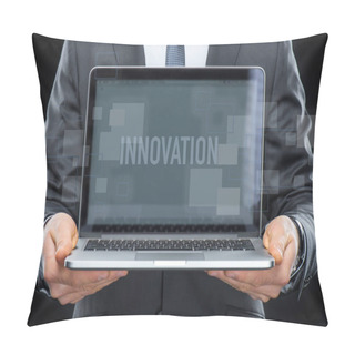 Personality  Businessman With Laptop Computer Pillow Covers
