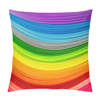 Personality  Paper Strips In Rainbow Colors Pillow Covers