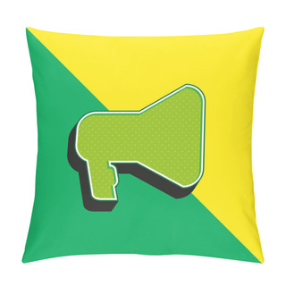 Personality  Amplification Tool Silhouette In Black Green And Yellow Modern 3d Vector Icon Logo Pillow Covers