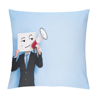 Personality  Businessman Holding Megaphone Pillow Covers