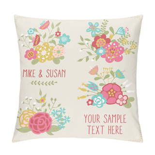 Personality  Vector Floral Wreath In Retro Style Pillow Covers