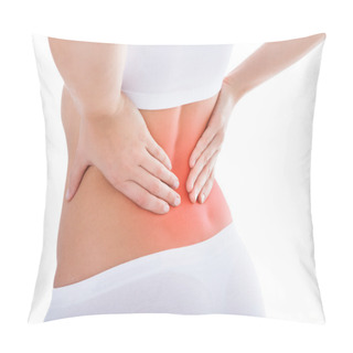 Personality  Woman Suffering From Back Pain Pillow Covers