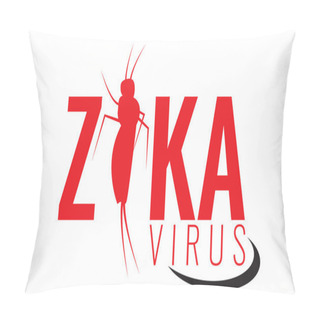Personality  Vector Zika Virus Logo, Symbol Or Sign. Aedes Aegypti Mosquitoes. Pillow Covers