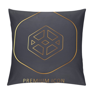 Personality  3d Outlined Shape Golden Line Premium Logo Or Icon Pillow Covers