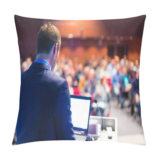 Personality  Speaker At Business Conference And Presentation. Pillow Covers
