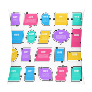 Personality  Set Of Colorful Isolated Quote Frames. Speech Bubbles With Quotation Marks. Blank Text Box And Quotes. Blog Post Template. Vector Illustration. Pillow Covers