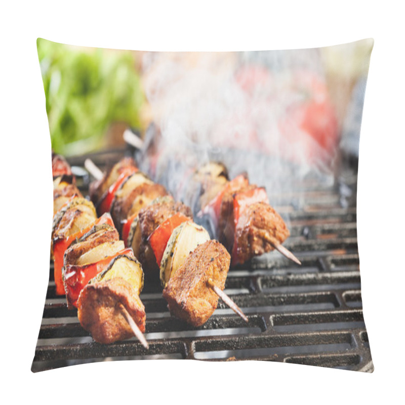Personality  Grilling Shashlik On Barbecue Grill Pillow Covers