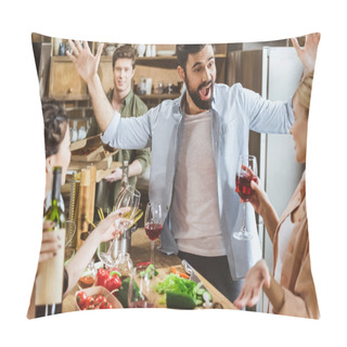 Personality  People Partying At Kitchen Pillow Covers
