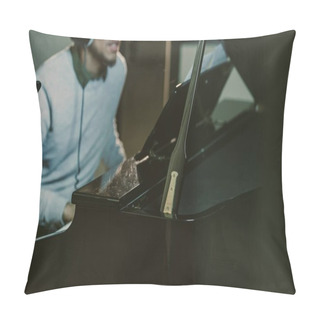 Personality  Cropped Shot Of African American Man Playing Piano Pillow Covers