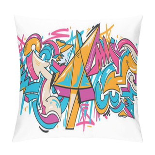Personality  Drawn Abstract Graffiti Arrows And Stars Colorful Design Background Pillow Covers