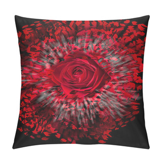 Personality  Close Up Of Red Rose Exploding Pillow Covers