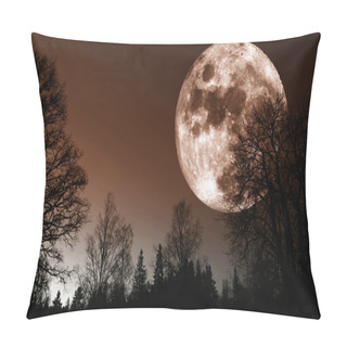 Personality  Red Moon Rise Over Landscape Pillow Covers