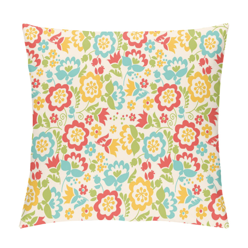 Personality  Retro style summer flower seamless pattern in pastel color. Flor pillow covers