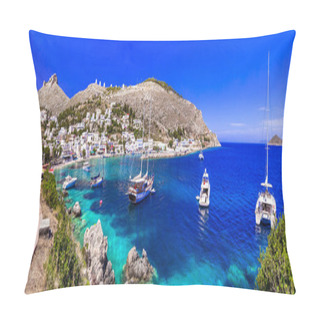 Personality  Greek Summer Holidays - Authentic Leros Island View Of Beaiutifu Pillow Covers