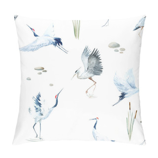 Personality  Watercolor Crane Pattern Pillow Covers
