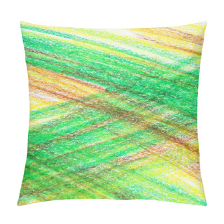 Personality  Abstract Green And Yellow Crayon Drawing Pillow Covers