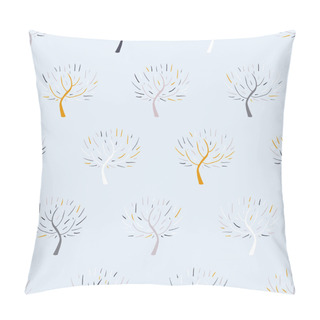 Personality  Pattern With Colorful Trees Pillow Covers