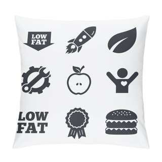 Personality  Low Fat Icons. Pillow Covers