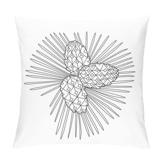 Personality  Zentangle The Baikal Pinecones For Adult Anti Stress Coloring Pa Pillow Covers