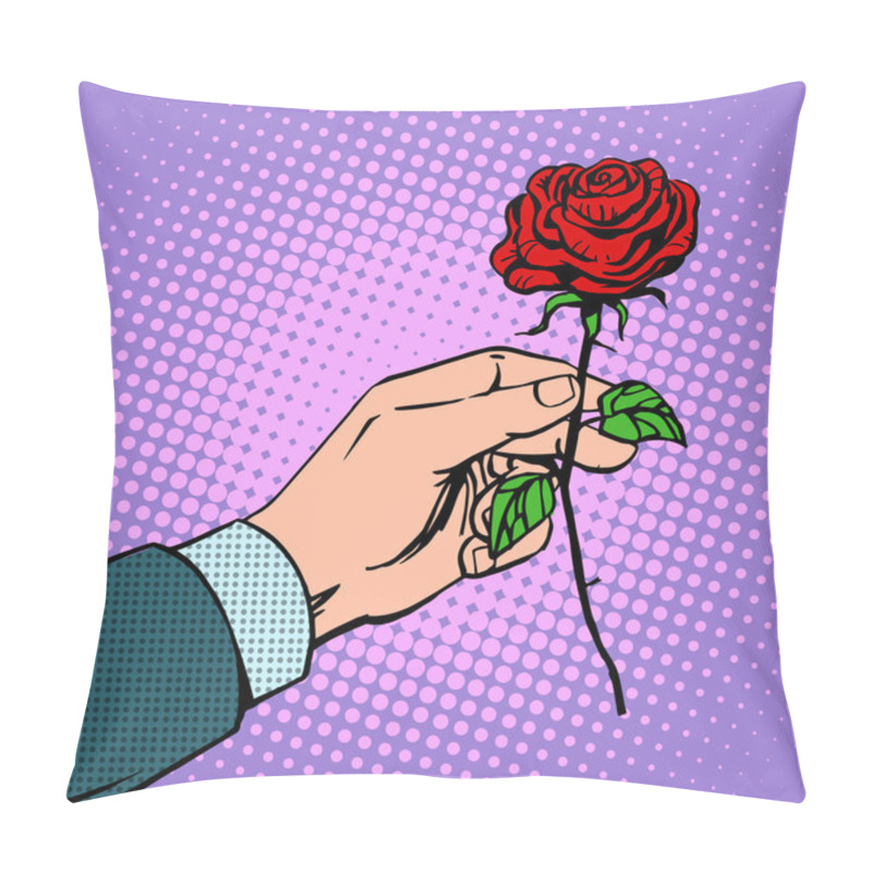Personality  man gives flower rose pillow covers