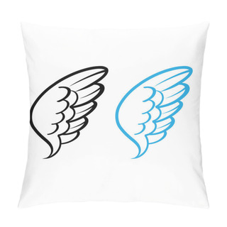 Personality  Vector Illustration Of Bird Wing White Feathers Dove Swan Angel Chicken Hen Pillow Covers