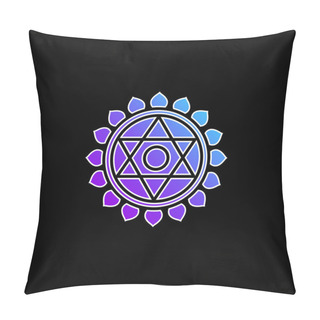 Personality  Anahata Blue Gradient Vector Icon Pillow Covers