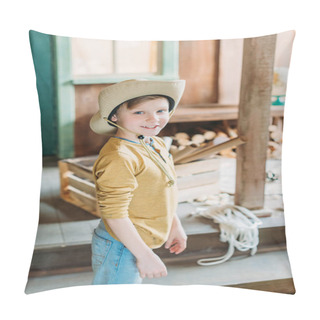Personality  Smiling Boy In Hat Pillow Covers