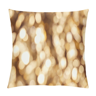 Personality  Blurred Golden Twinkles And Sparkles On Dark Background Pillow Covers