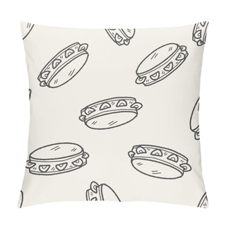 Personality  Tambourine Doodle Seamless Pattern Background Pillow Covers