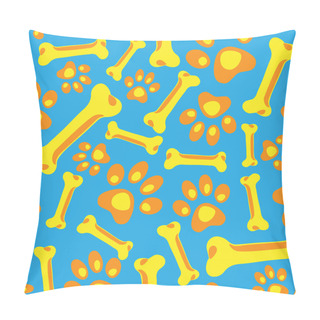 Personality  Seamless Pattern Of The Dog Bones And Paw Pillow Covers