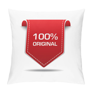 Personality  100 Percent Original Red Label Icon Vector Design Pillow Covers