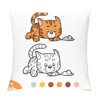 Personality  Coloring Book For Children, Cat Pillow Covers