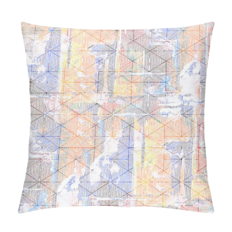 Personality  Geometric texture pattern with watercolor effect pillow covers