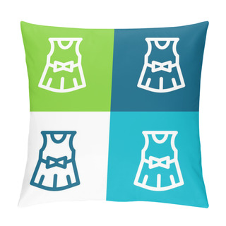Personality  Baby Dress Flat Four Color Minimal Icon Set Pillow Covers