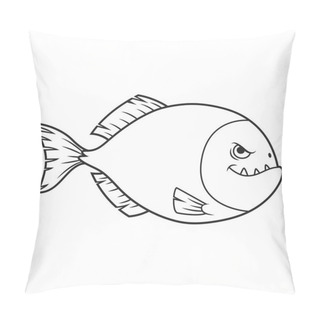 Personality Piranha Cartoon, Vector Pillow Covers