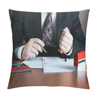 Personality  Notary Public Stamping A Document Pillow Covers
