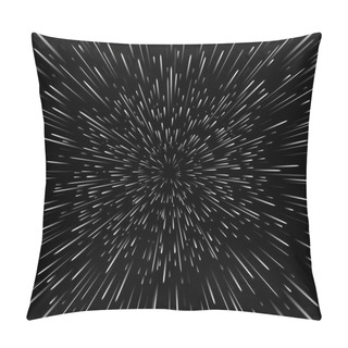 Personality  Vector Abstract Background With Open Space Star Warp Or Hyperspace Travel. Big Bang Illustration. Pillow Covers