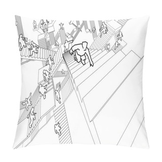 Personality  Labyrinth Of Stairs Pillow Covers